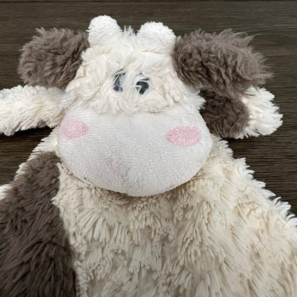 Nat & Jules Soft n‎ Cuddly Cream & Brown Cow Lovey - Picture 1 of 5